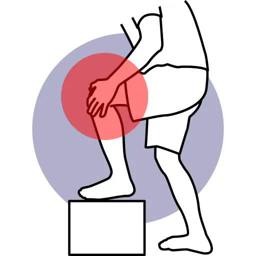 Knee Pain — pain treatment illustration, Dr. MKB Tanveer, Dhaka